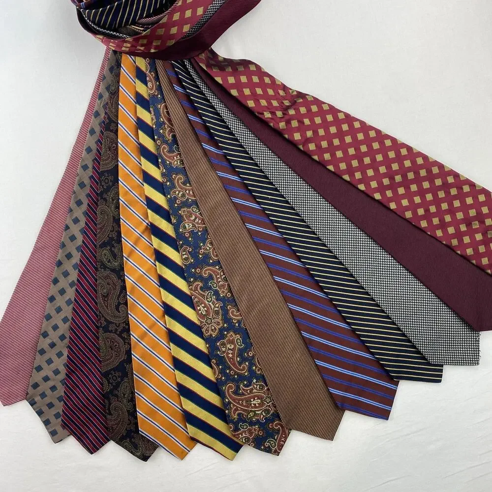 Lot of 13 JOS A BANK 100% Silk Necktie Striped Paisley Geometric Ties USA VTG